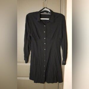 Uniqlo Elegant Black Shirt Dress